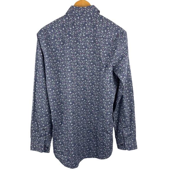 BRAX FEEL GOOD HAROLD NATURAL FLEX BUTTON‎ FRONT SHIRT IN BLUE MEN'S S 37/38 - Picture 2 of 14